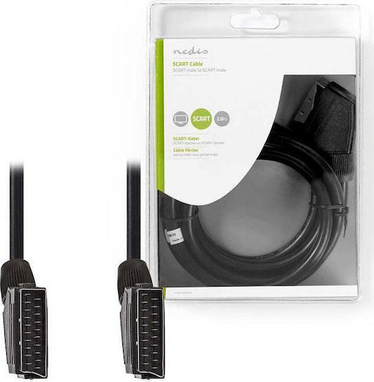 Nedis Cable Scart male - Scart male 2m Black CVGB31000BK20