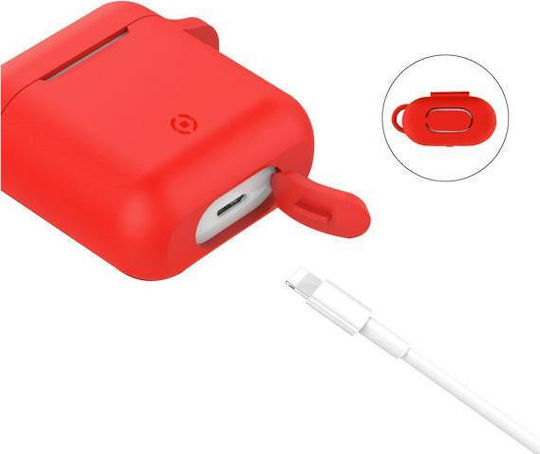Celly Aircase Калъф в Червен цвят за Apple AirPods 1 / AirPods 2