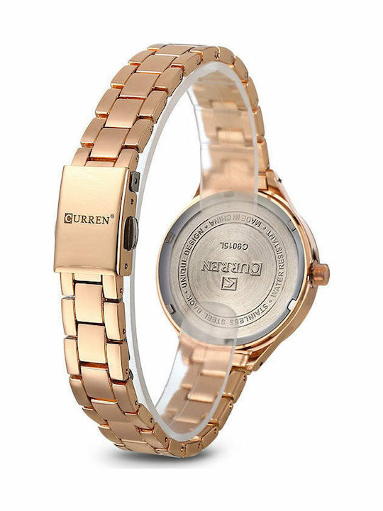 Curren Women's Watch with Pink Gold Metal Bracelet