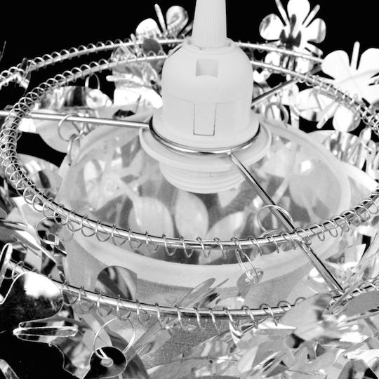 vidaXL Pendant Light Silver with Socket E27 21.5x30cm