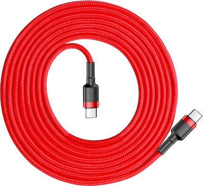 Baseus Cafule Braided USB 2.0 Cable USB-C male - USB-C male Κόκκινο 2m (CATKLF-H09)