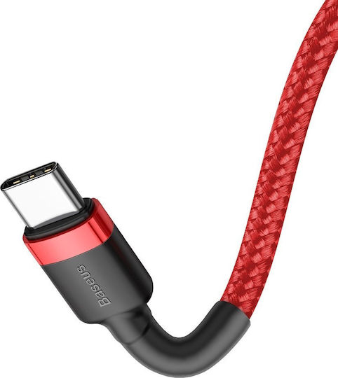 Baseus Cafule Cablu Braided USB 2.0 USB-C Male - USB-C 60W PD Roșu 2m CATKLF-H09