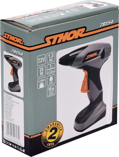 Sthor 78154 Πιστόλι Θερμοκόλλησης 7.2V 1x1.3Ah για Ράβδους Σιλικόνης 7.2mm