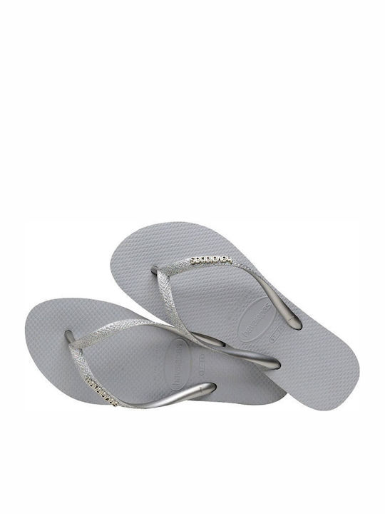 Slim Glitter Women's Flip Flops Silver