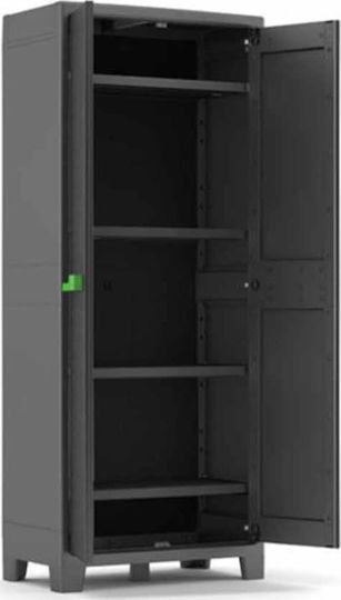 Δίφυλλη Ντουλάπα Moby Πλαστική με 4 Ράφια 80x44x182εκ.