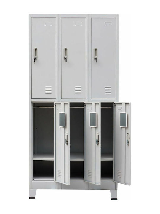 Φοριαμός Μεταλλικός με 6 Ντουλάπια 90x45x180εκ.