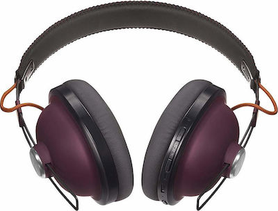 Panasonic RP-HTX80BE Ασύρματα Bluetooth On Ear Ακουστικά με 24 ώρες Λειτουργίας Μπορντό