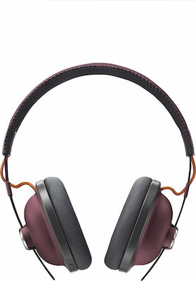Panasonic RP-HTX80BE Fără fir Bluetooth On Ear Căști cu 24 ore de Funcționare și Încărcare Rapidă Burgundy RP-HTX80BE-R