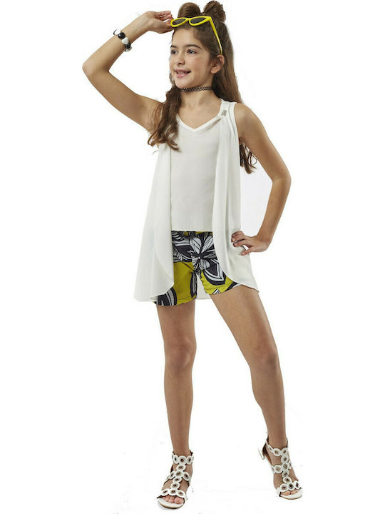 Εβίτα Kinder Set mit Shorts Sommer 3Stück Weiß