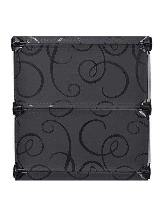 Plastic Shoe Organizer with 10 Shelves Black 47x37x172cm