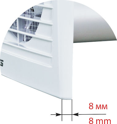 Vents 125 S Επιτοίχιος Εξαεριστήρας Μπάνιου 125mm Λευκός