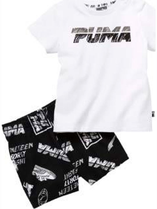 Puma Set pentru copii cu Șorturi Vara 2buc Alb