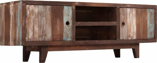 TV Stand from Solid Wood Multicolour L118xW30xH40cm