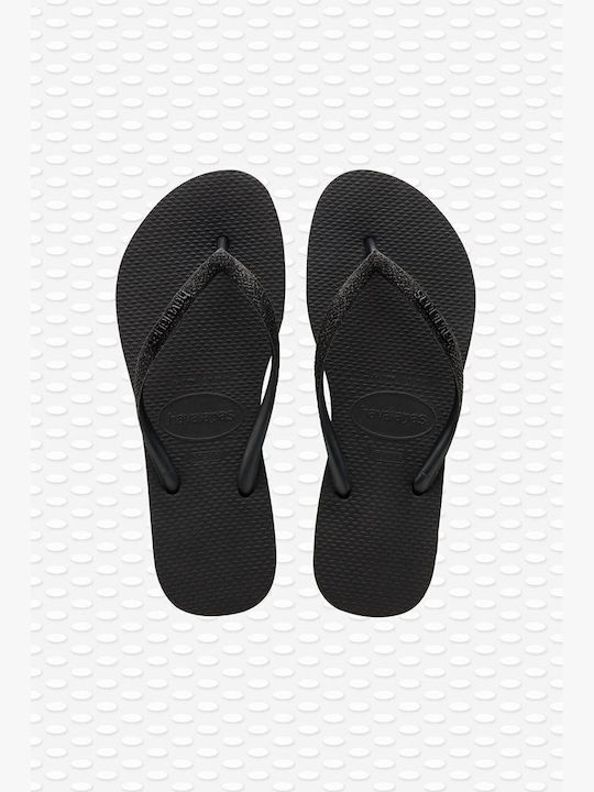 Slim Glitter Women's Flip Flops Black