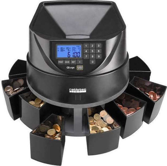 Ratiotec CS 250 Money Counter with Speed 550 Coins per Minute