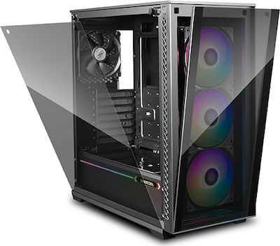Deepcool Matrexx 70 3F Gaming Midi Tower Κουτί Υπολογιστή με Πλαϊνό Παράθυρο και RGB Φωτισμό Μαύρο