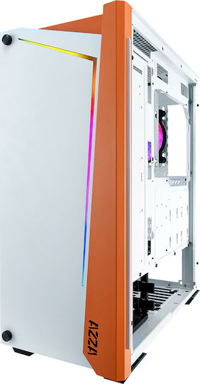 Azza Apollo 430 Gaming Midi Tower Κουτί Υπολογιστή με Πλαϊνό Παράθυρο και RGB Φωτισμό Λευκό