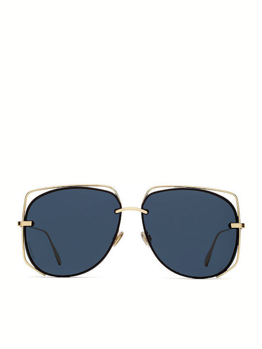 Dior Women's Sunglasses with Gold Metal Frame and Blue Lens DIORSTELLAIRE6 J5GA9