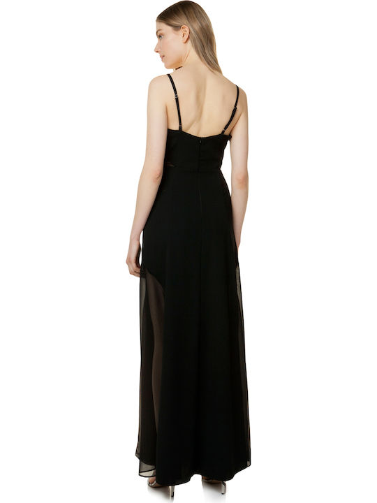 Toi&Moi Maxi Evening Dress with Sheer Black