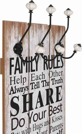 vidaXL Antique Wall Hanger Wooden 12 Hooks Multicolour 40x120cm