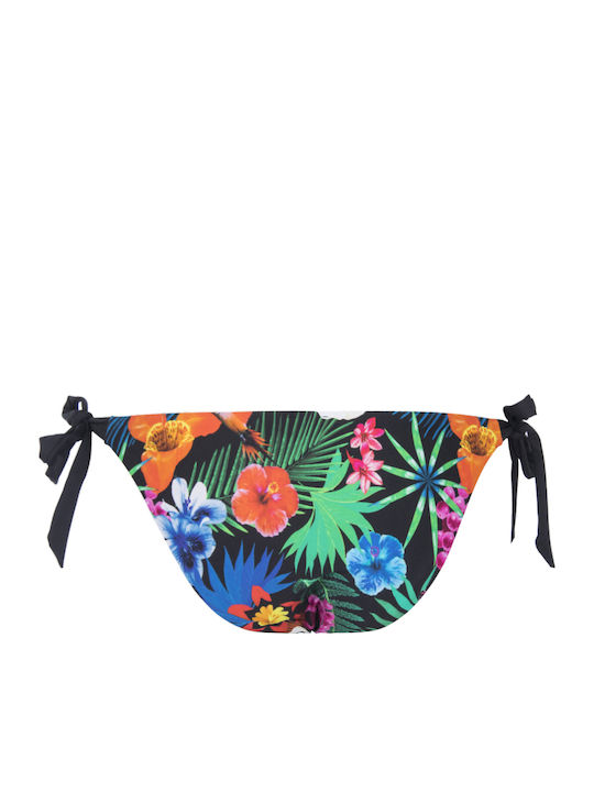 Leopard B Bikini Slip με Κορδονάκια Floral