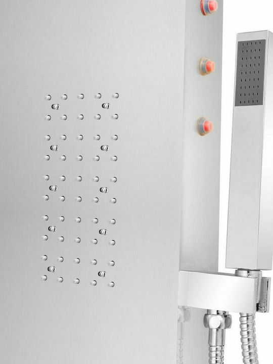 vidaXL Shower Column with Hydromassage 130cm Silver