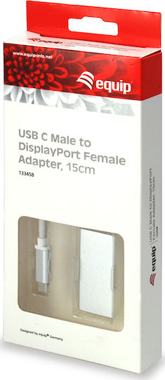 Equip Convertor USB-C Masculin în DisplayPort Feminin Alb 1 Bucată 133458