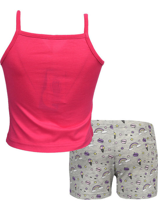 Dreams by Joyce Set Top & Bottom Kids Summer Pyjamas Fuchsia