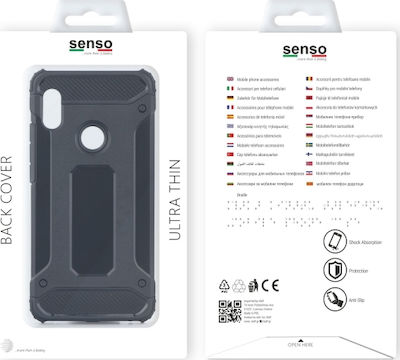 Senso Armor Synthetic Back Cover Durable Black (Redmi 7)