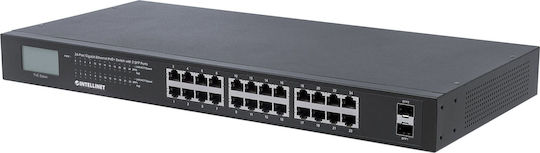 Intellinet Unmanaged L2 PoE+ Switch με 24 Θύρες Gigabit (1Gbps) Ethernet και 2 SFP Θύρες