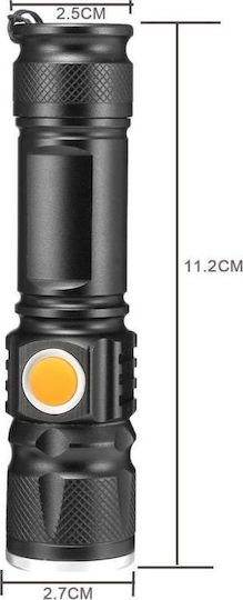 Bailong Επαναφορτιζόμενος Φακός LED με Μέγιστη Φωτεινότητα 500lm Ενσωματωμένη