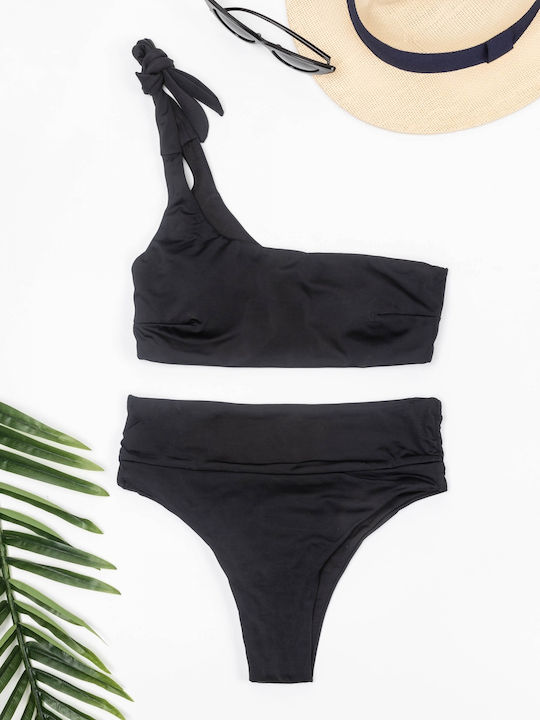 BP-2116 Bikini Top One Shoulder Black
