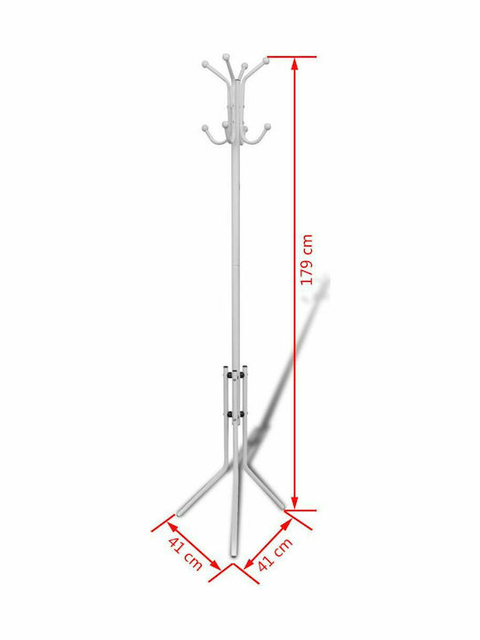 vidaXL Καλόγερος Μεταλλικός Λευκός 41x41x179cm