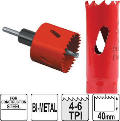 Yato Hole Saw Set Bi HSS with Diameter 60mm for Wood, Metal and Plastic