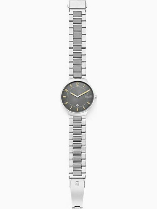 Skagen Grenen Ceas Bărbați 38mm Baterie Cu Brățară Din Metal Argintie