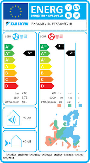 Daikin Comfora FTXP-M Κλιματιστικό Inverter 7000 BTU A++/A++ με Τρισδιάστατη ροή αέρα