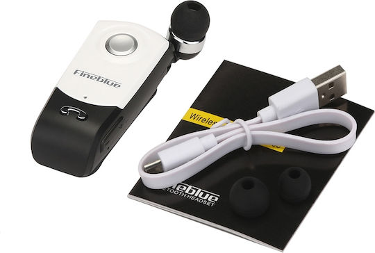 Fineblue F960 In-ear Bluetooth Handsfree Ακουστικό Πέτου Λευκό