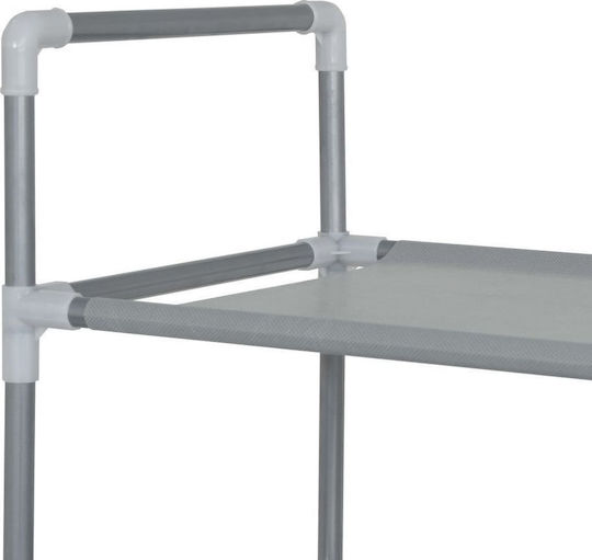 Metalică Suport pentru pantofi cu 10 Rafturi Argint L100xW29.5xH170cm