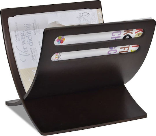 vidaXL Wooden Magazine Rack Brown 29.5x26.5x29.5cm