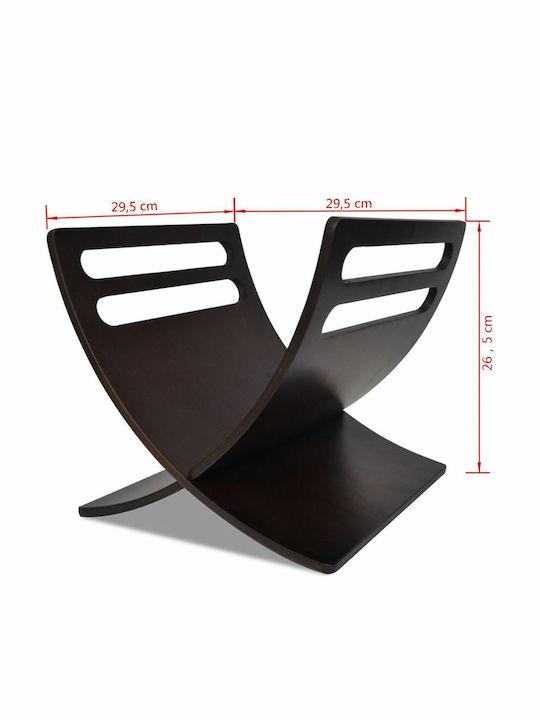 vidaXL Wooden Magazine Rack Brown 29.5x26.5x29.5cm