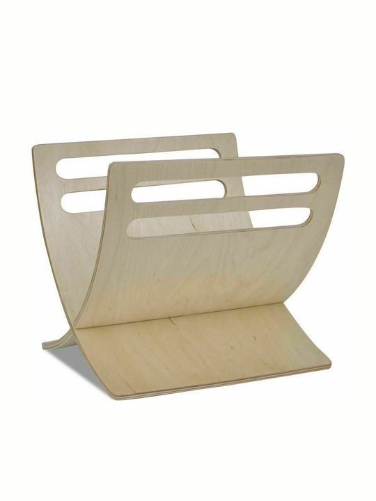 vidaXL Wooden Magazine Rack Beige 29.5x26.5x29.5cm