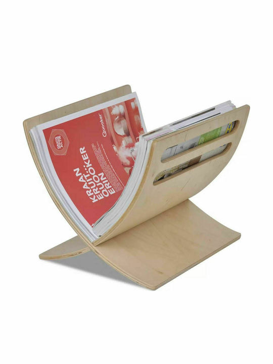 vidaXL Wooden Magazine Rack Beige 29.5x26.5x29.5cm