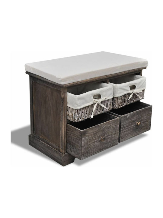 Eingangsmöbel mit Bank Paulonia wood 62x33x42cm