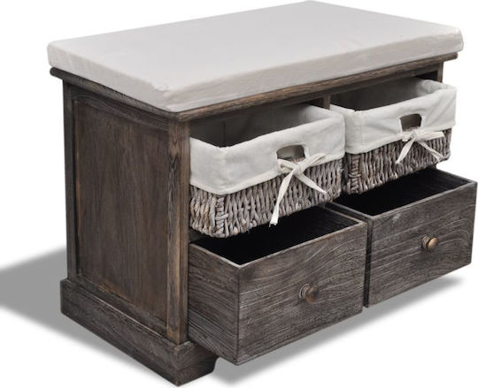 Entry Furniture with Bench Paulonia wood 62x33x42cm