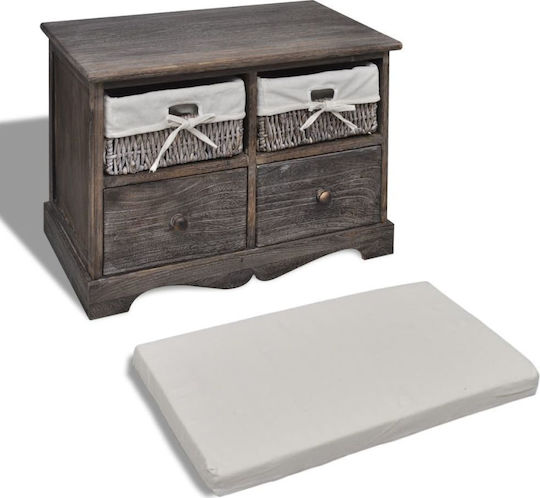 Entry Furniture with Bench Paulonia wood 62x33x42cm Entry Furniture with Bench Paulonia wood 62x33x42cm