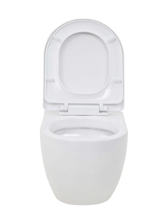vidaXL Wandhängende Toilette mit Deckel Sanftes Schließen Weiße