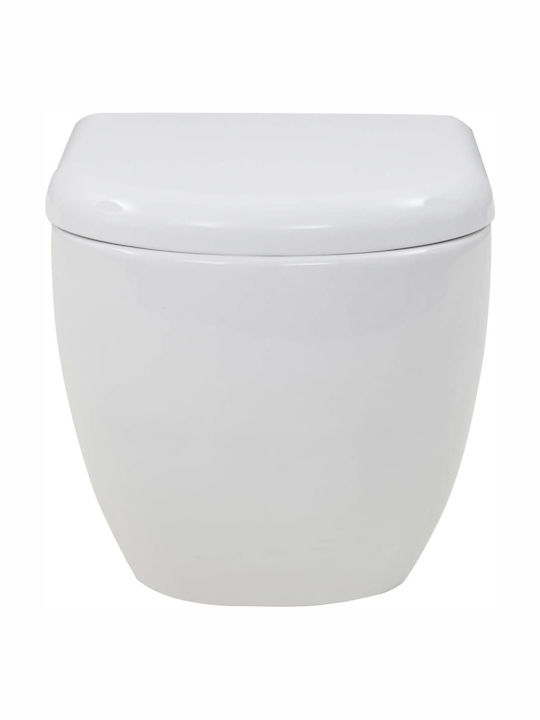 vidaXL Wandhängende Toilette mit Deckel Sanftes Schließen Weiße