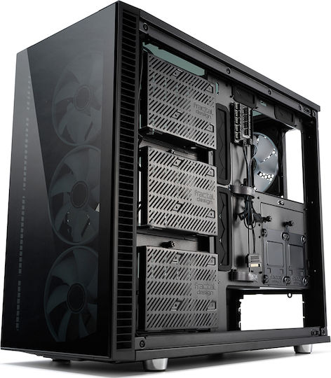 Fractal Design Define S2 Vision RGB Геймърско бюро Пълна кула Компютърна кутия със страничен прозорец Черен