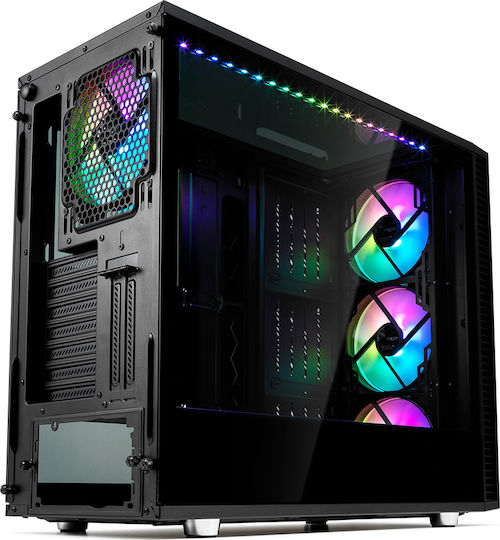 Fractal Design Define S2 Vision RGB Геймърско бюро Пълна кула Компютърна кутия със страничен прозорец Черен