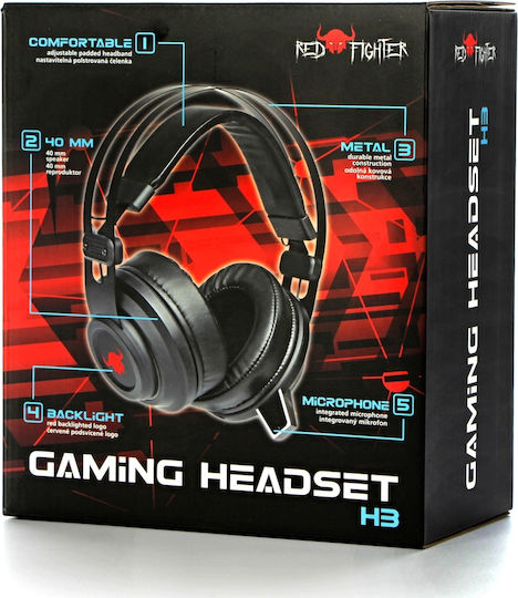 Red Fighter Red Fighter H3 Over Ear Gaming Headset with Connection 2x3.5mm / USB